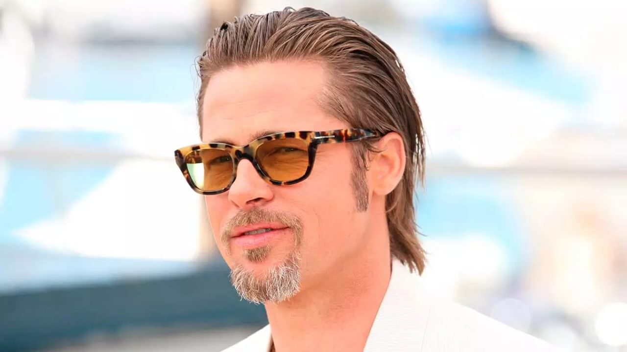 Brad Pitt mit einem Spitzbart