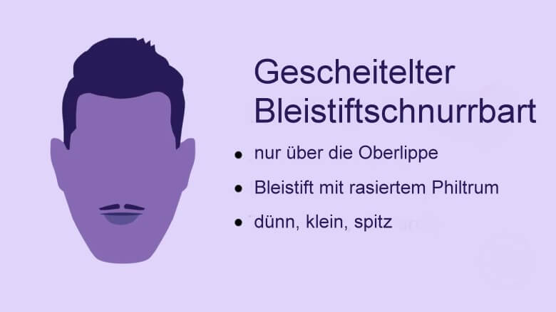 Gescheitelter Bleistiftschnurrbart